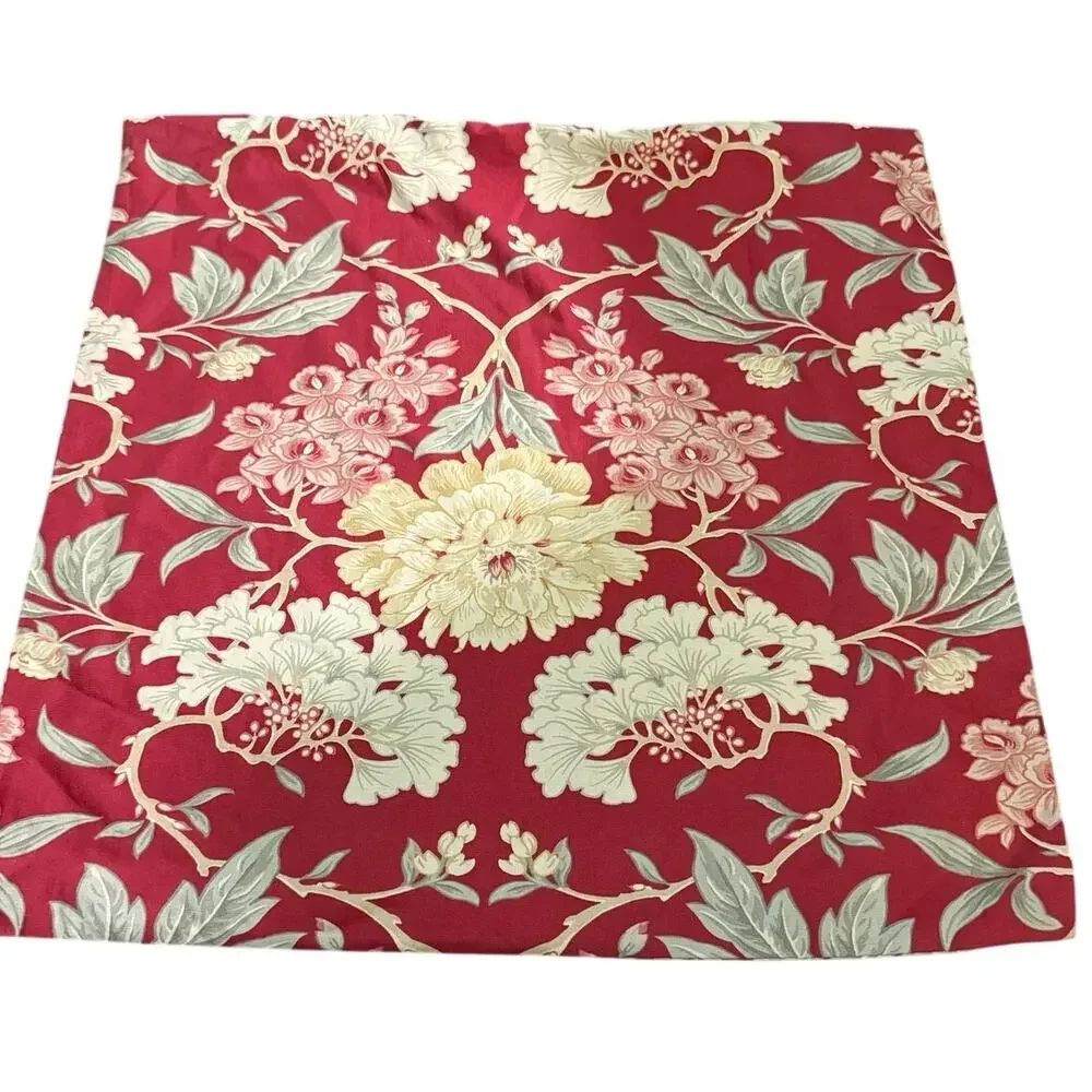 Pottery Barn Gabrie Pillow Cover 24 x 24 Linen Cotton  Floral Decorative (2)
